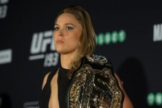 Ronda Rousey poses at UFC 193 Ultimate Media Day