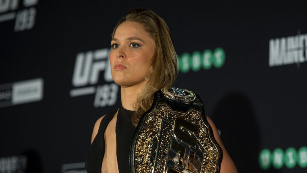 Ronda Rousey poses at UFC 193 Ultimate Media Day