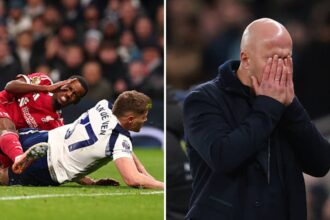 Split image of Alexander Isak in agony and Arne Slot