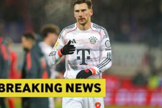 Leon Goretzka with Breaking news banner