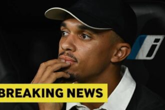 Trent Alexander-Arnold sidelined and sitting in the stands for Real Madrid