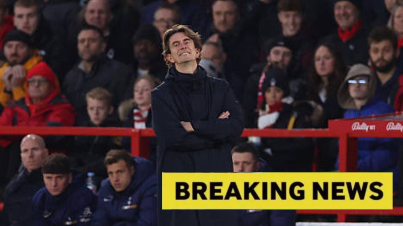 Tottenham manager Thomas Frank during the defeat to Nottingham Forest