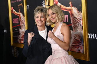 Christy Martin alongside Sydney Sweeney at the AFI Fest 2025 premiere "christie"