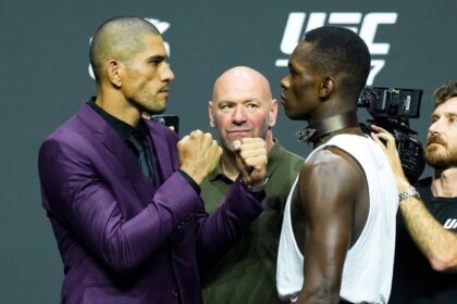 Alex Pereira and Israel Adesanya face off ahead of UFC 287 rematch