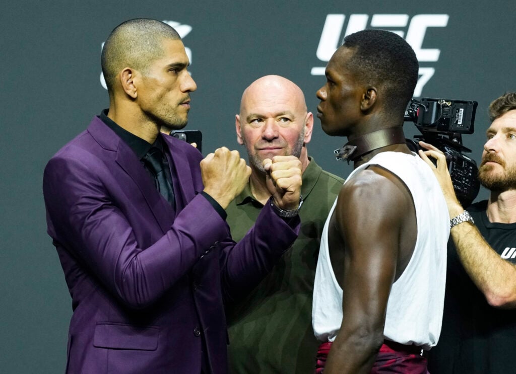 Alex Pereira and Israel Adesanya face off ahead of UFC 287 rematch