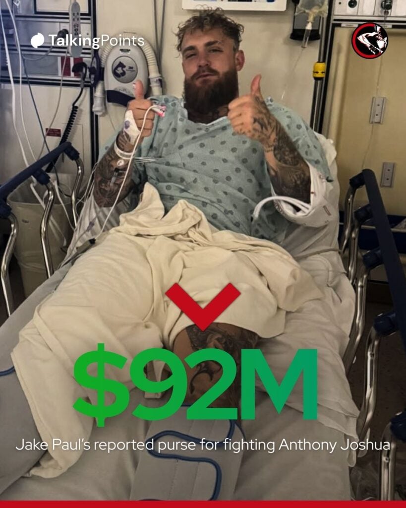 Jake Paul hospitalized after KO loss to Anthony Joshua