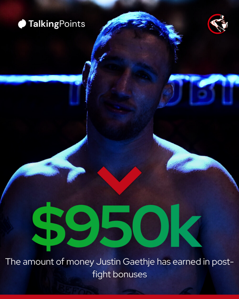Justin Gaethje earned 0,000 in post-match bonus