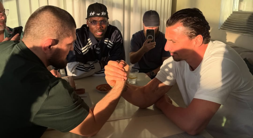 Khabib Nurmagomedov failed to defeat Zlatan Ibrahimovic in arm wrestling