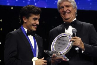 Marc Marquez receives surprise FIM trophy on return to MotoGP