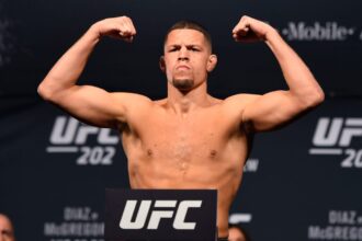 Nate Diaz weighs in ahead of fight against Conor McGregor at UFC 202