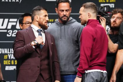 Merab Dvalishvili and Petr Yan face off at UFC 323 press conference