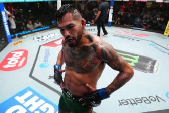 Anthony Hernandez celebrates victory at UFC Vegas 109