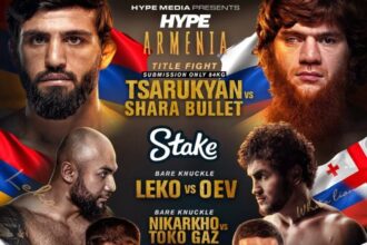 Official poster for Arman Tsarukyan vs Shara Magomedov at Hype FC