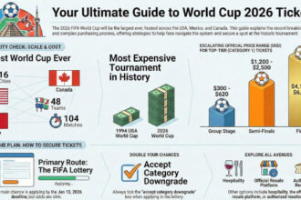 Comprehensive guide to FIFA World Cup 2026 tickets, showing tournament scale, ticket price ranges by stage, lottery system details, and resale options.