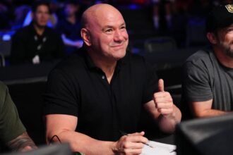 Dana White reacts with a thumbs up after Dana White's Contender Series fight