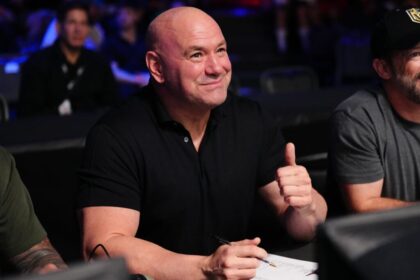 Dana White reacts with a thumbs up after Dana White's Contender Series fight