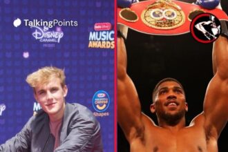 Jake Paul at the 2016 Radio Disney Music Awards. Anthony Joshua celebrates winning his first world title.