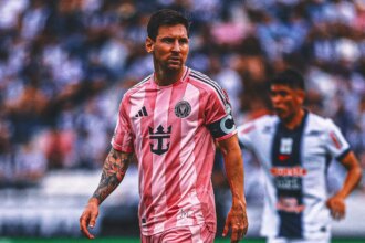 Lionel Messi tears up at rival as they exchange shirts after Inter Miami's shock loss