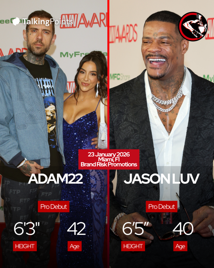 Adam 22 and his wife Lena the Plug (left) and Jason Love (right) in black suits attended the awards ceremony.