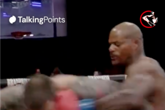 Talking Points graphic and main photo showing Jason Love punching Adam 22 in a boxing fight