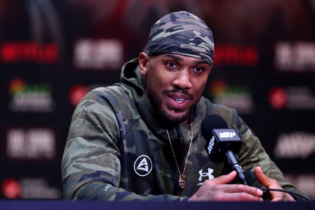 Anthony Joshua speaks to media after KOing Jake Paul