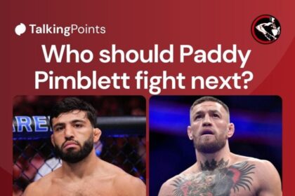 Split images of Tsarukyan, McGregor and Hooker