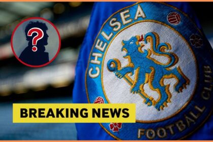 Chelsea FC logo and yellow breaking news banner