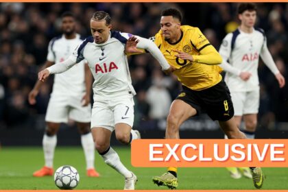 Felix Nmecha in action for Borussia Dortmund vs Tottenham