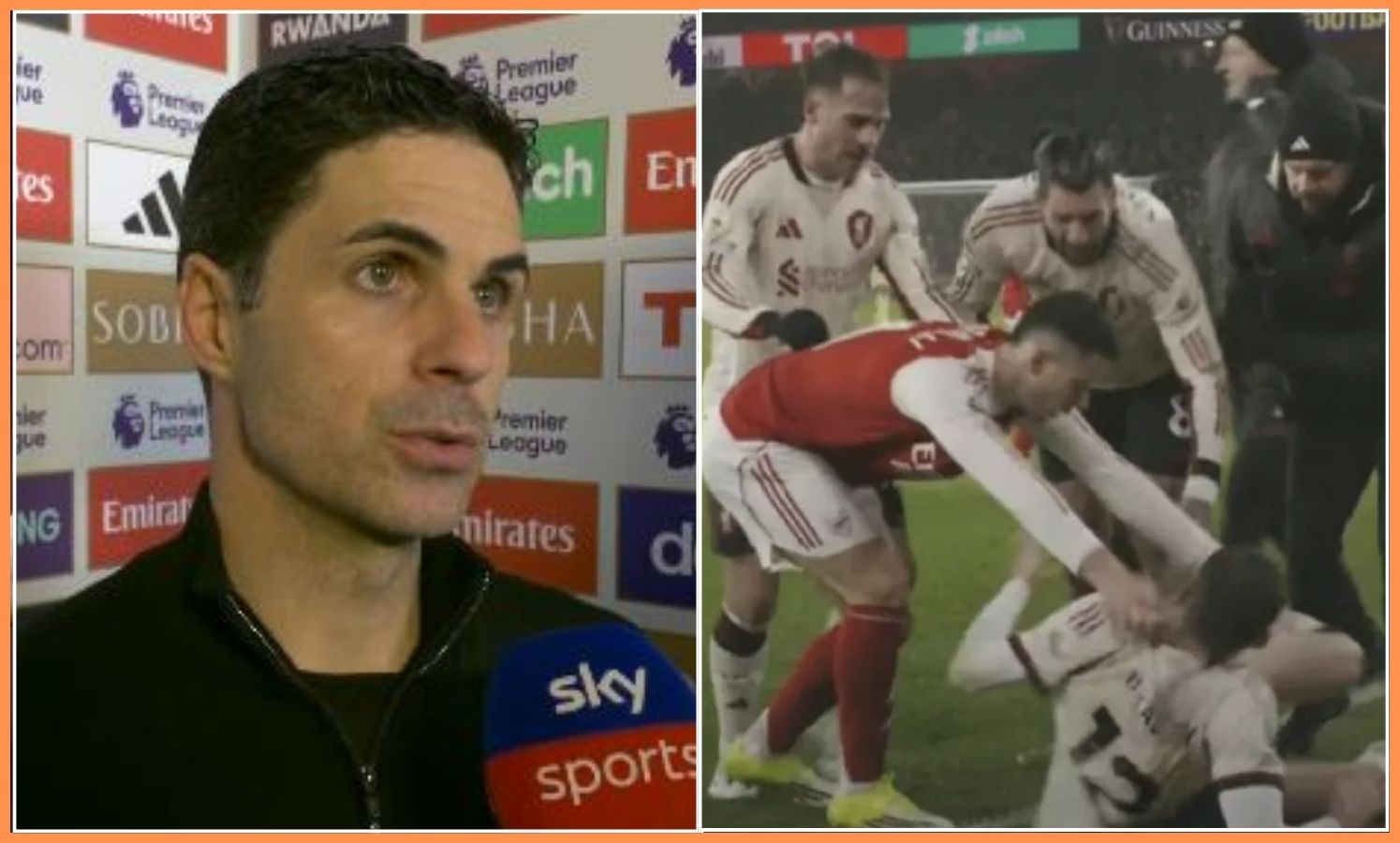 Mikel Arteta responds to that Gabriel Martinelli incident