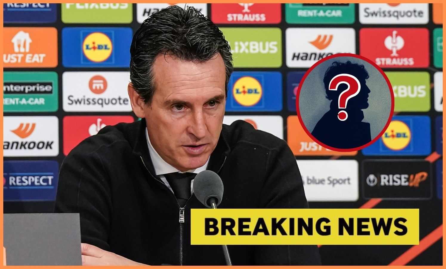 Unai Emery speaking at a press conference