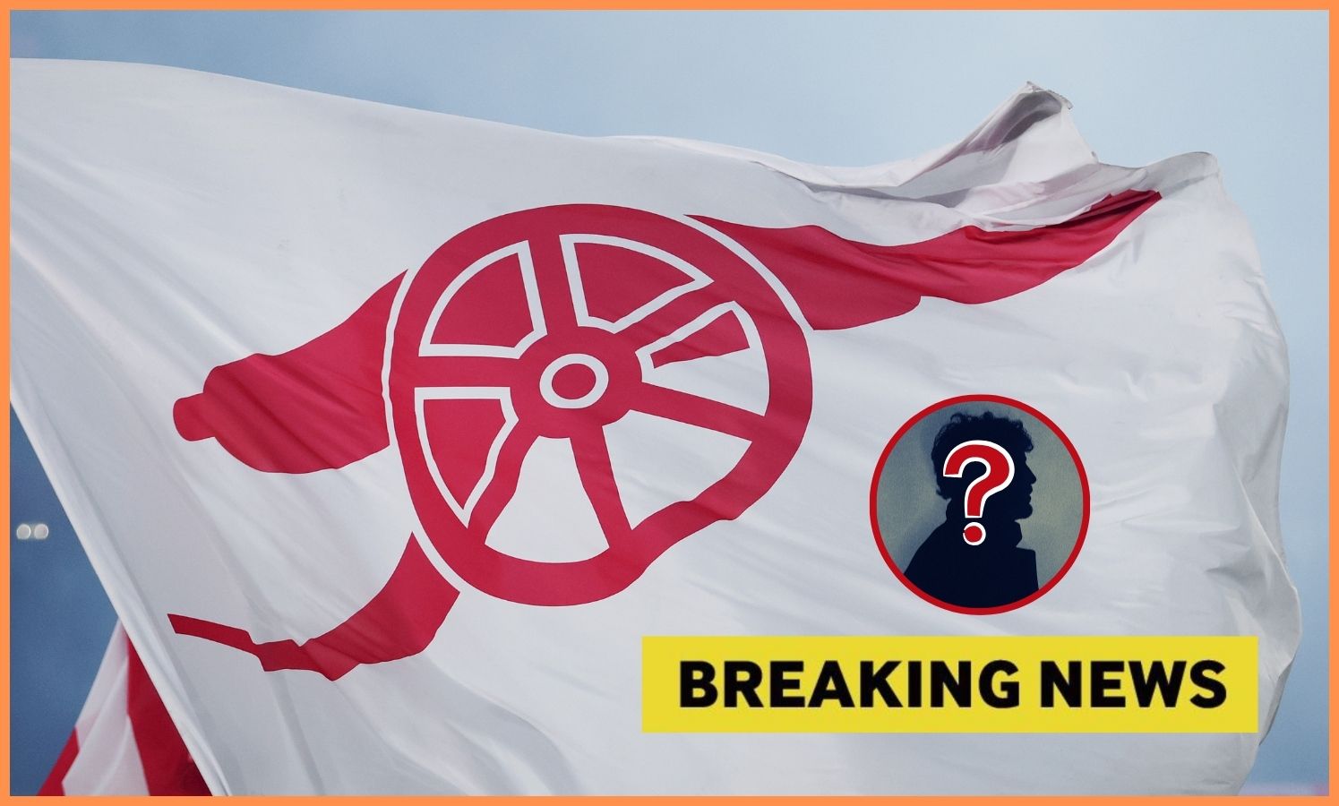 Arsenal logo on flag, plus