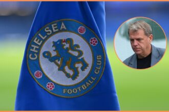 Chelsea FC flag and Todd Boehly