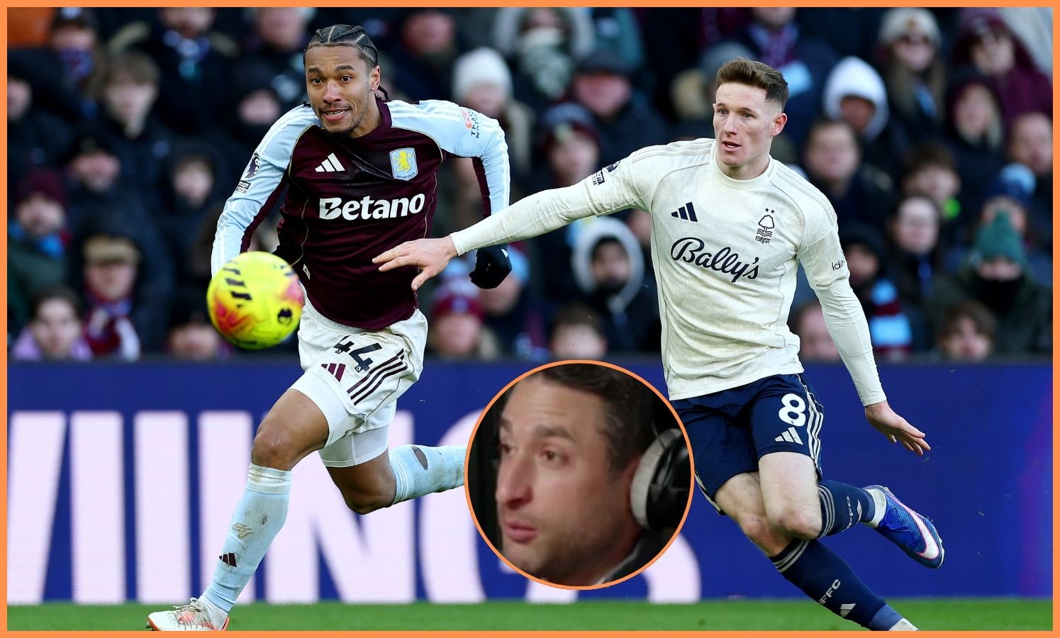 Elliot Anderson in action for Nottingham Forest against Aston Villa