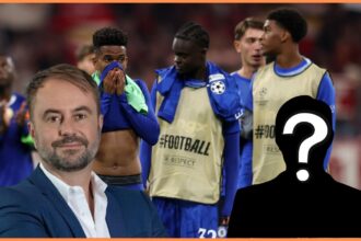 Josh Acheampong of Chelsea, and Christian Falk