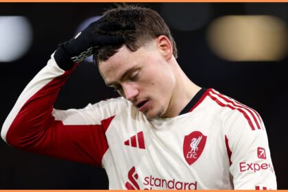 Florian Wirtz reacts during Liverpool