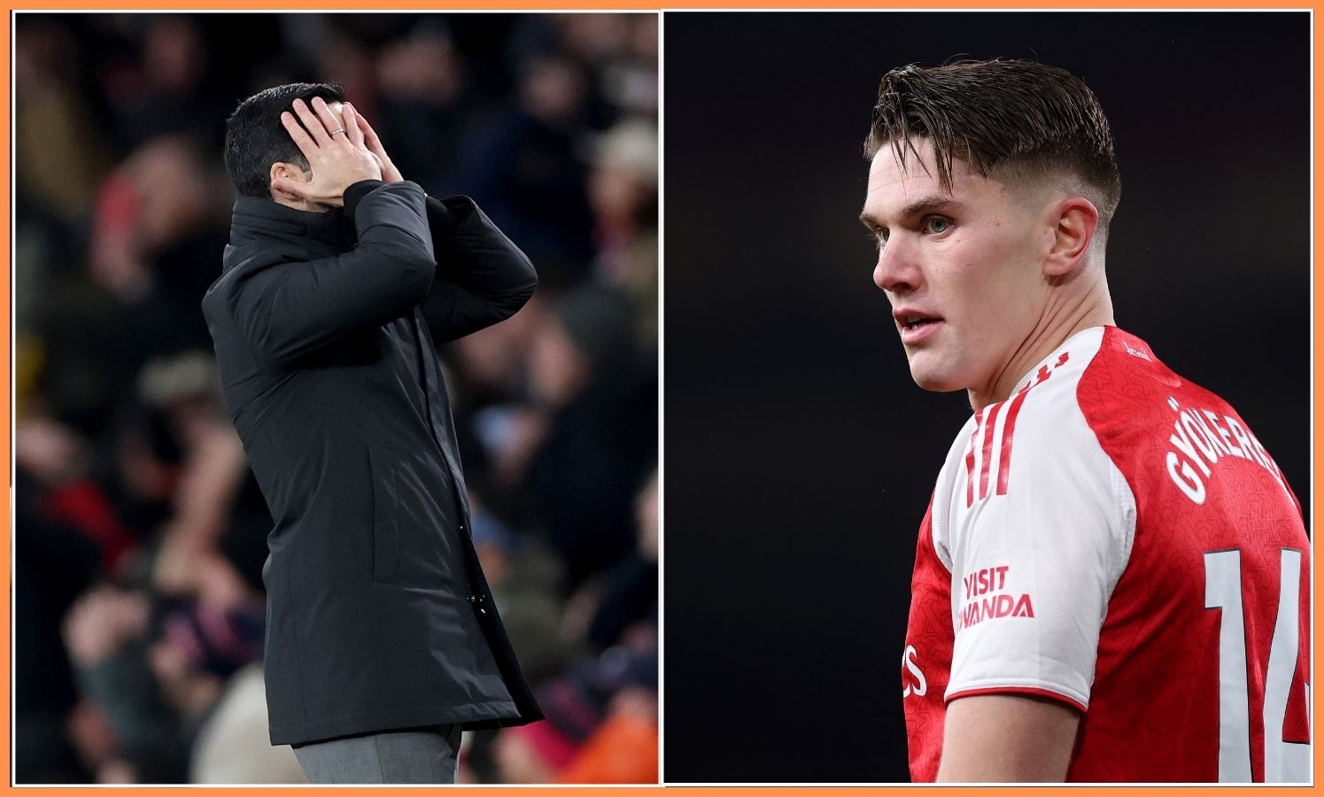 Arsenal manager Mikel Arteta and striker Viktor Gyokeres