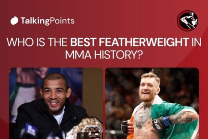 4-way split image of UFC featherweight champion