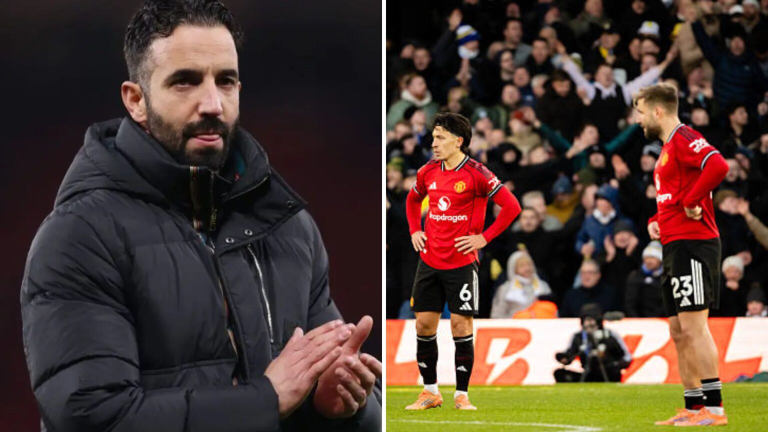 Split image of Ruben Amorim and Lisandro Martinez