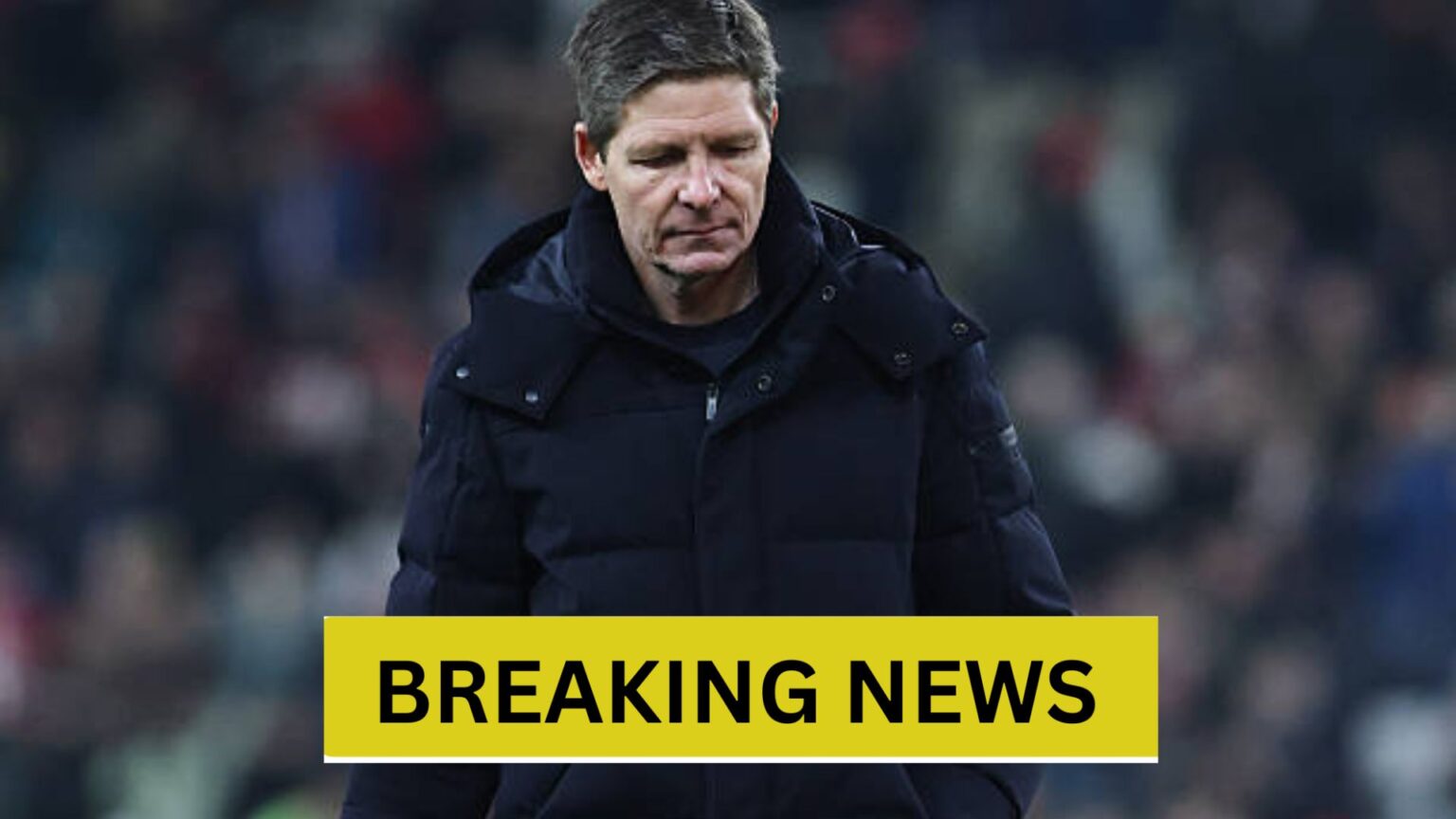 Crystal Palace Manager Oliver Glasner shows dejection during the Premier League match between Sunderland and Crystal Palace at the Stadium Of Light in Sunderland.