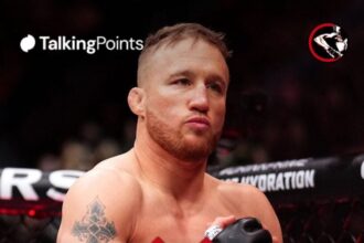 Justin Gaethje enters the Octagon at UFC 313