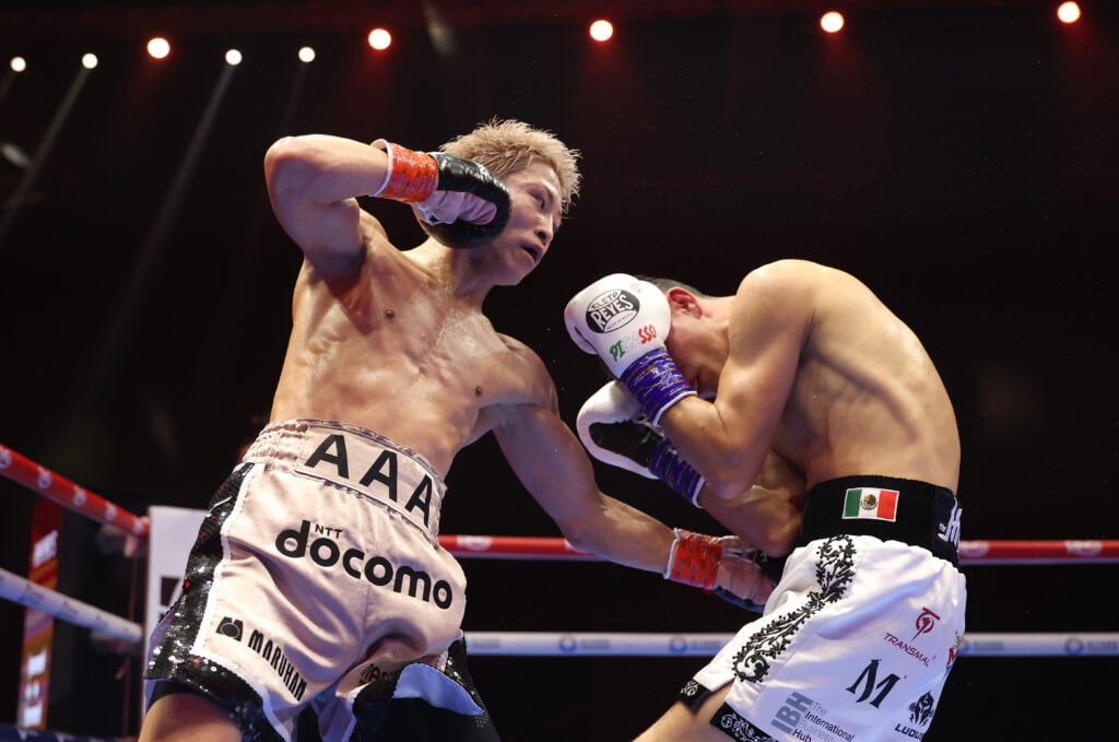 Naoya Inoue lands a body shot on David Picasso
