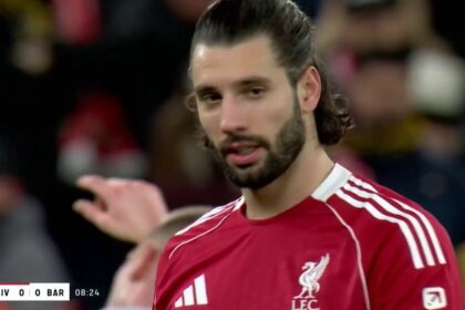 Dominik Szoboszlai after scoring the banger for Liverpool