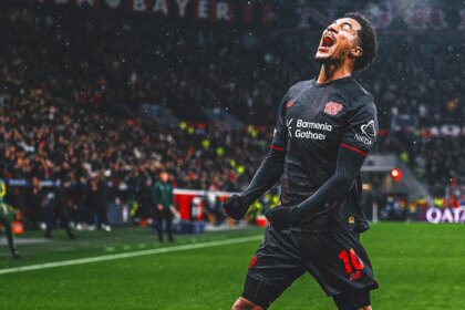 USA midfielder Malik Tillman scores two goals in the first half against Leverkusen in the Champions League