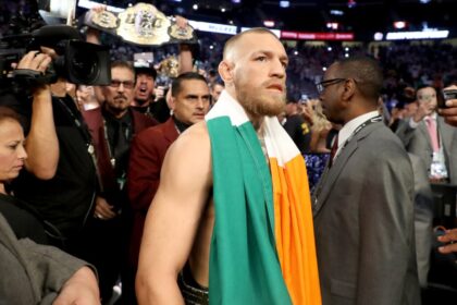 Conor McGregor steps into the ring to face Floyd Mayweather in 2017