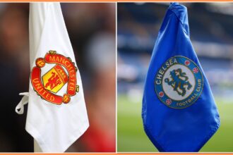 Manchester United and Chelsea club badges