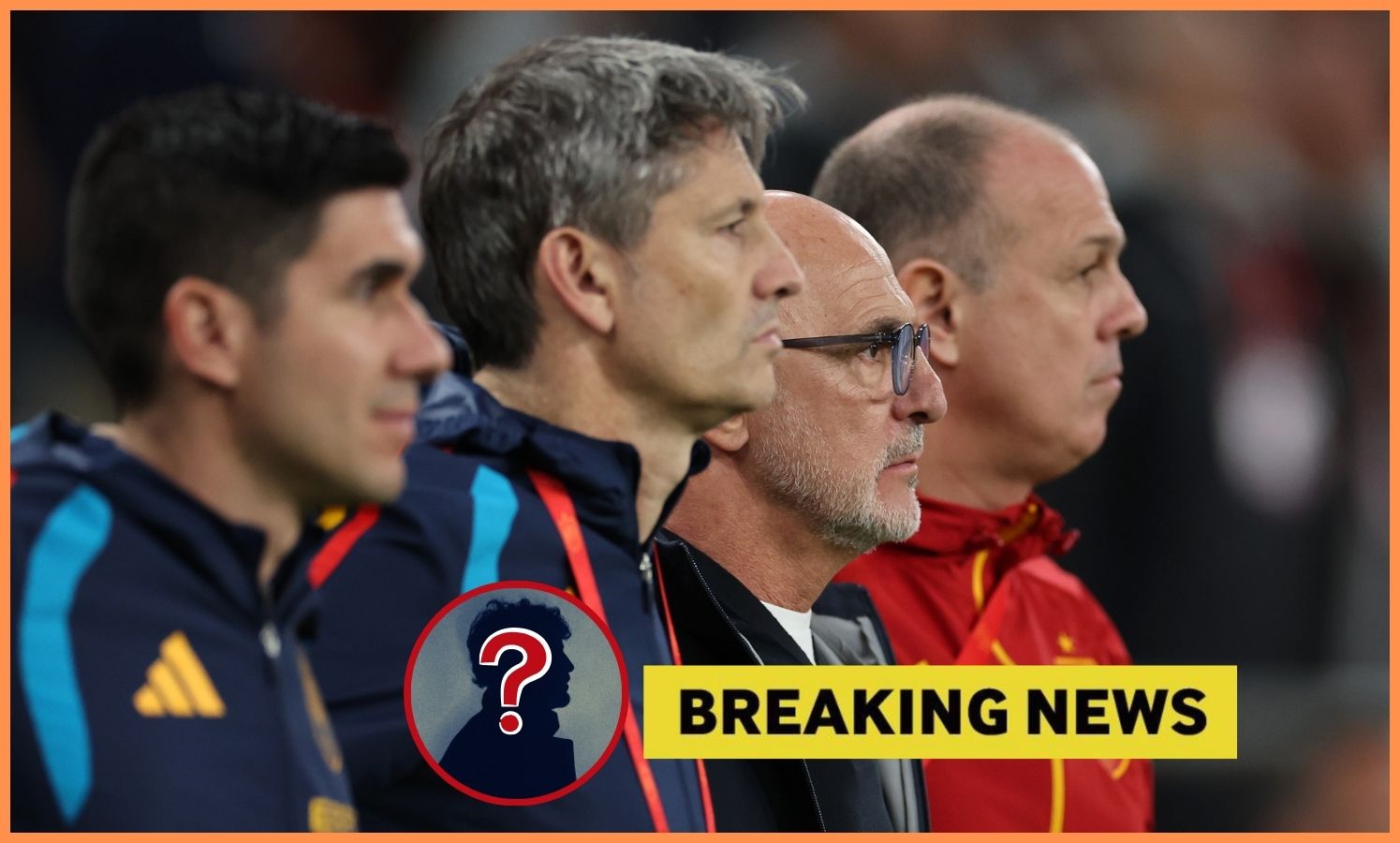 Spain manager Luis de la Fuente and his coaching staff