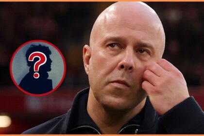 Liverpool manager Arne Slot looks on