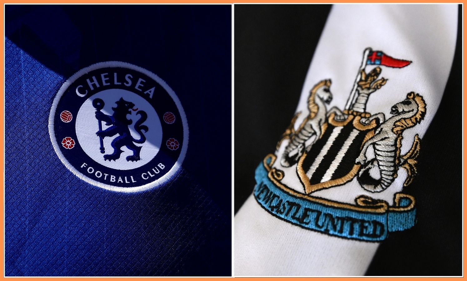 Chelsea and Newcastle club logos
