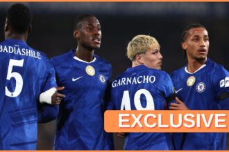 Benoit Badiashile with his Chelsea teammates