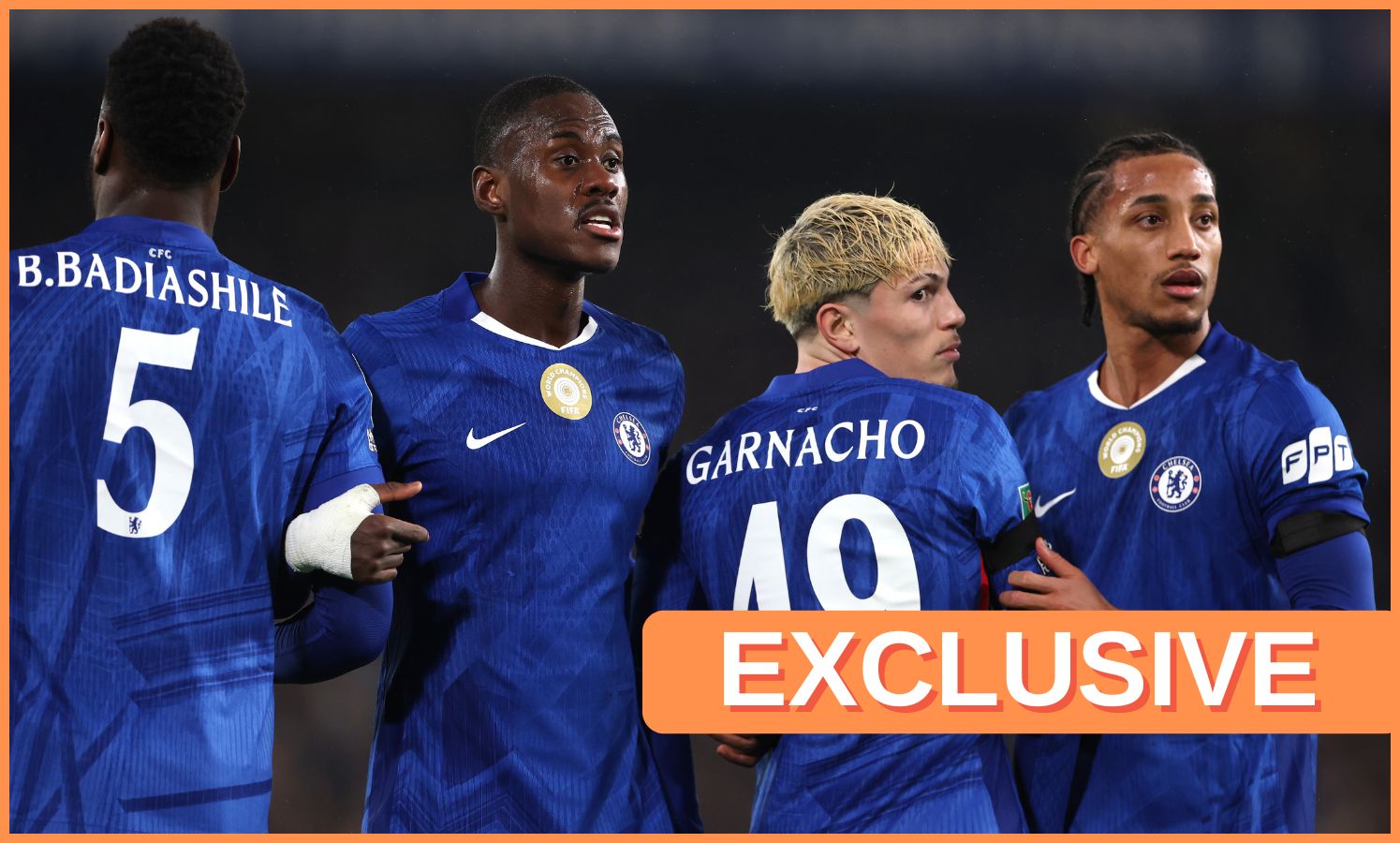 Benoit Badiashile with his Chelsea teammates